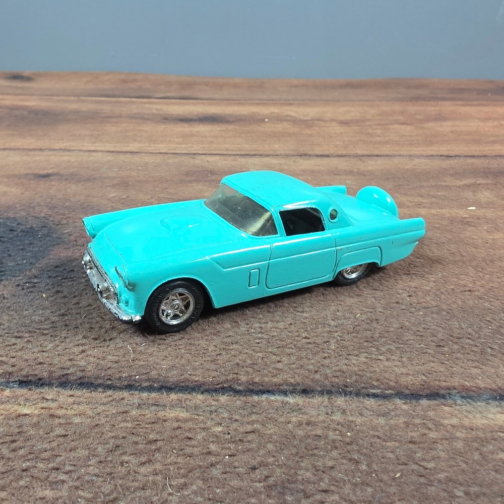 Tootsietoy 56 T-Bird Toy Car Teal Good Diecast 1956 Ford Thunderbird Continental